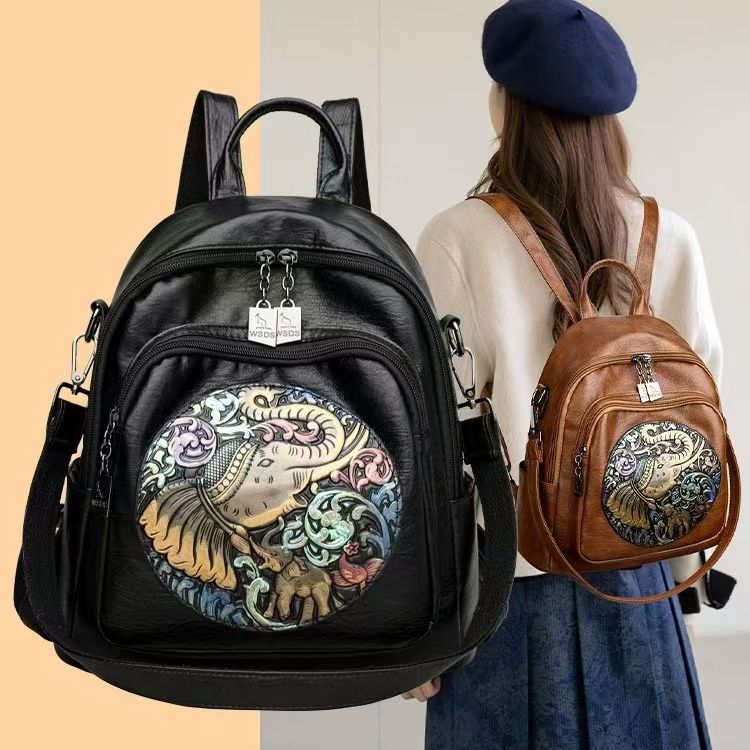 Vintage Artistic Leather Backpack  AM01409MB