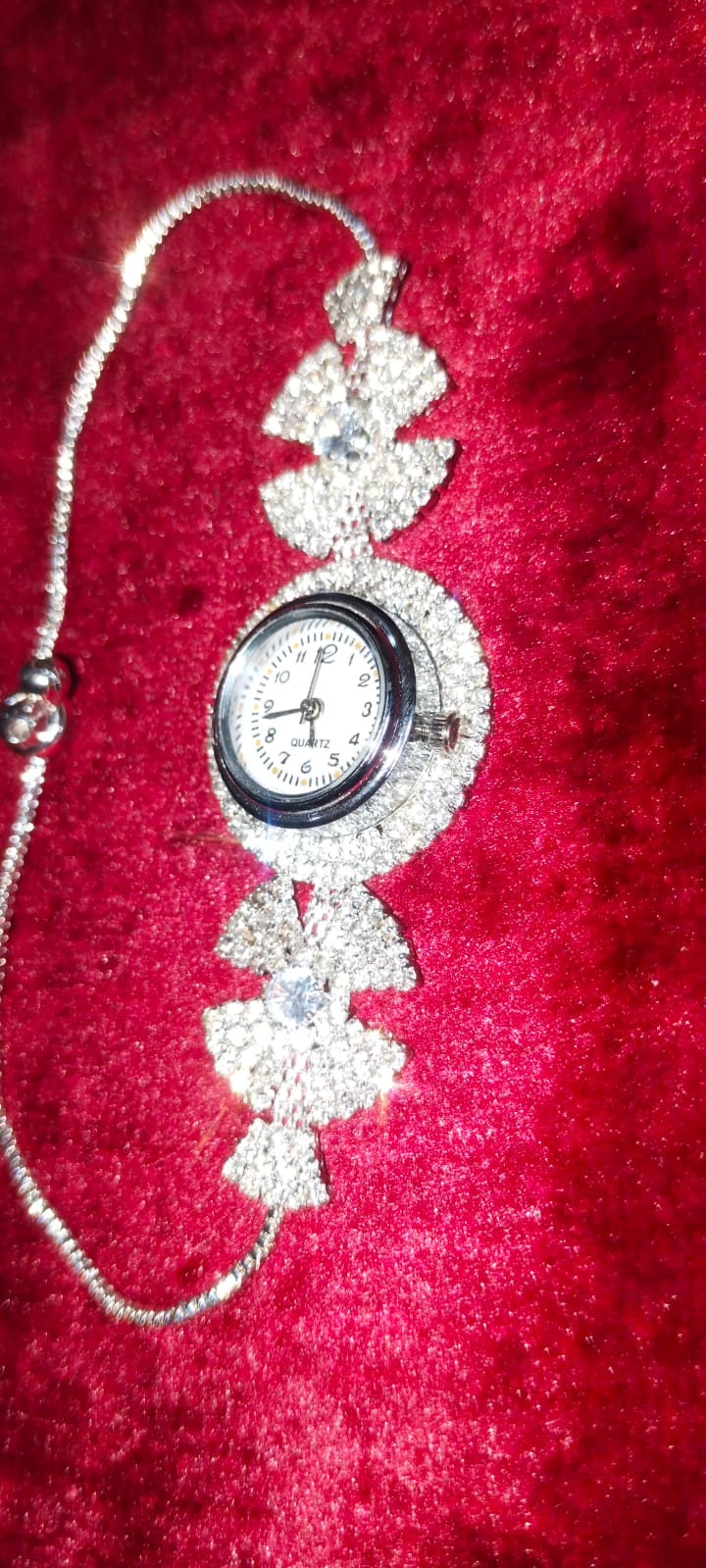 Elegant Silver Crystal Bracelet KIDS Watch - AM01028RW