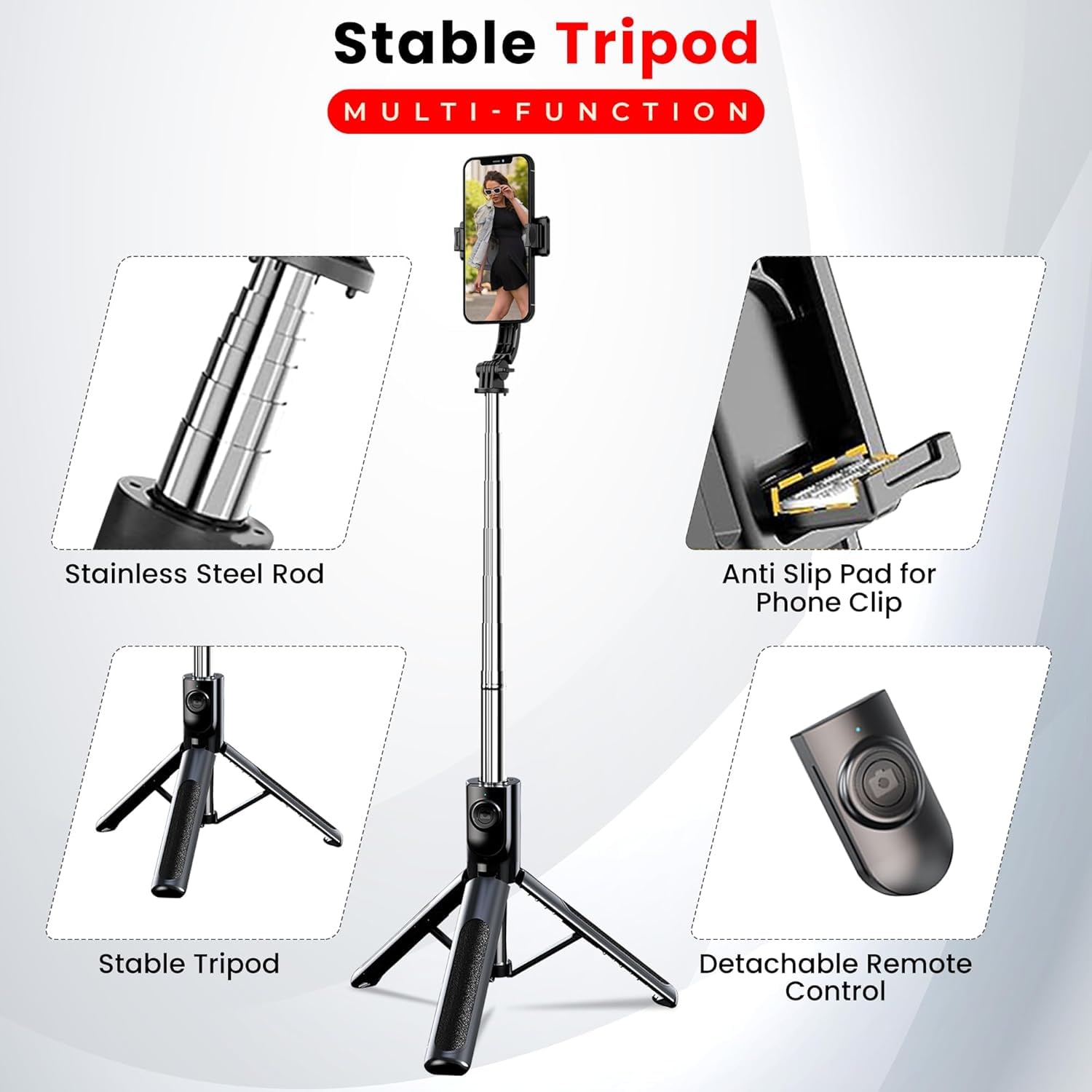 Flash Light Bluetooth Selfie Stick   SS00097TG