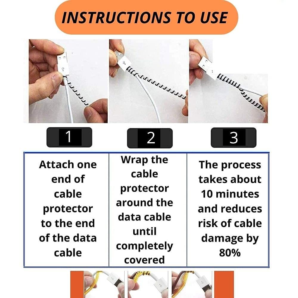Colorful Spiral Cable Protectors LONG - SS00683RK