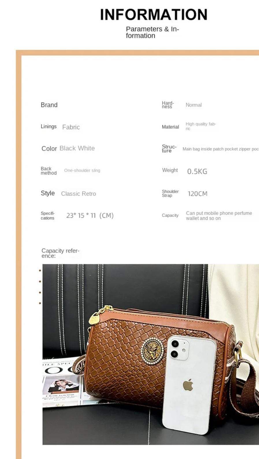 Woven Pattern Crossbody Bag - AM01420MB- (25 gram gold scheme)