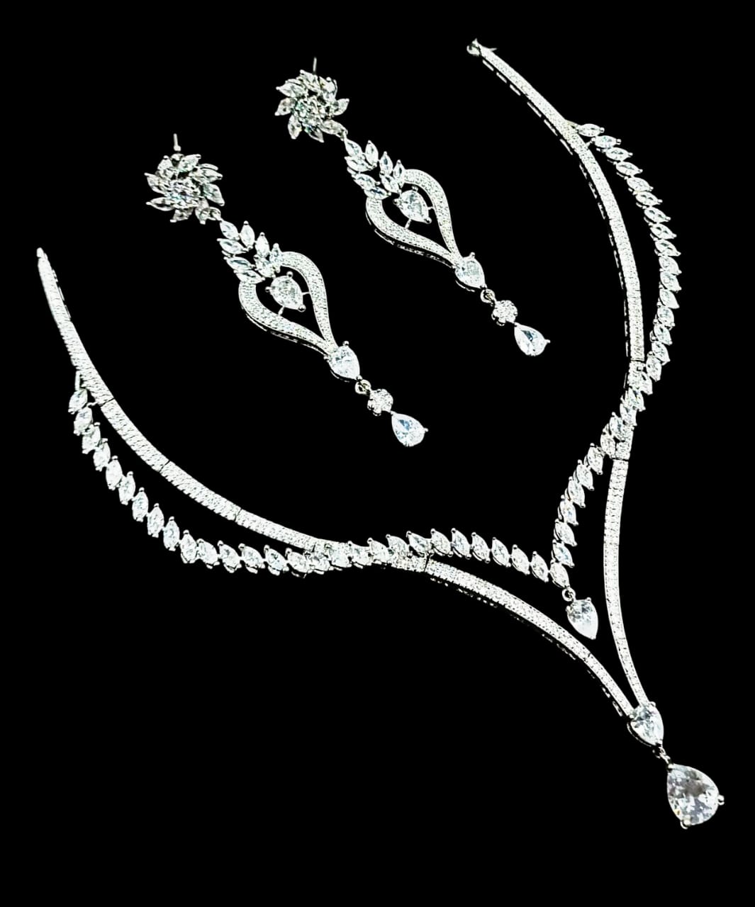 Elegant Crystal Jewelry Set - SA00840PB (1 BHK FLAT GIVE AWAY SCHEME)