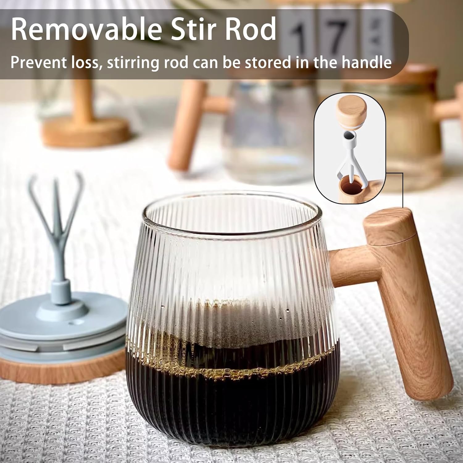 Wood Handle Glass Coffee Pot (SS00614RK)