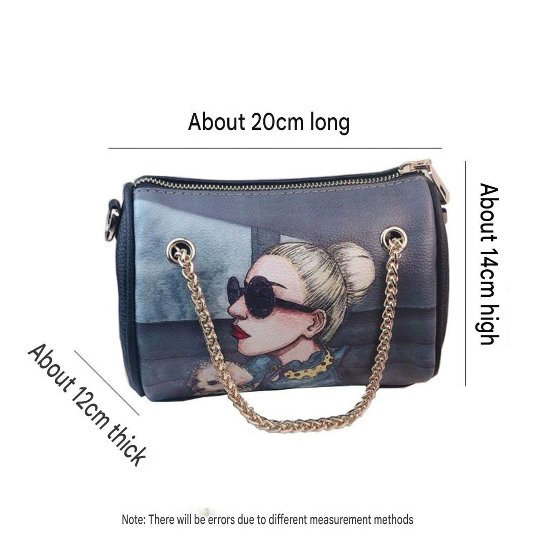 Elegant Leather Shoulder Bag- AM01435MB