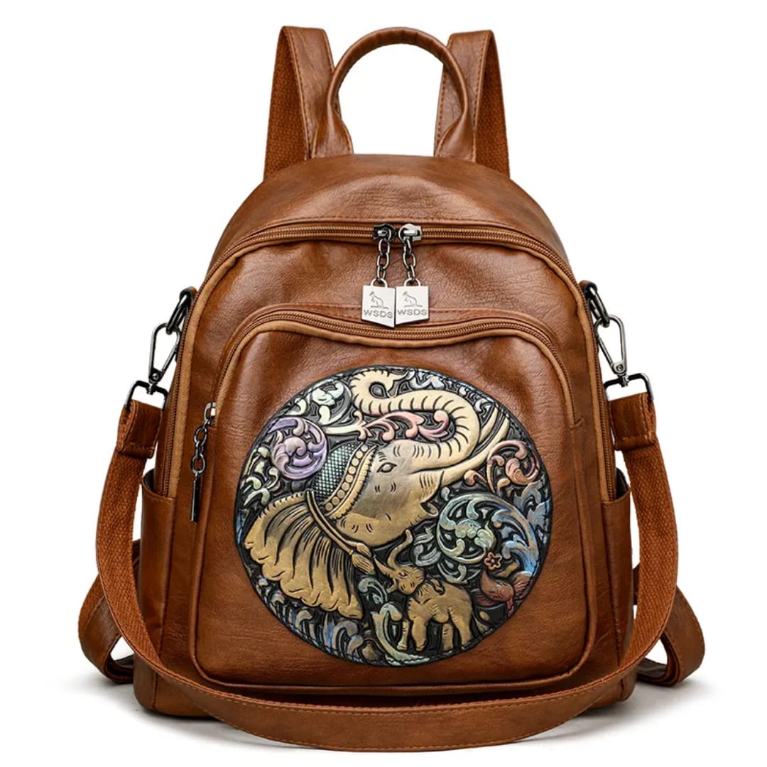 Vintage Artistic Leather Backpack  AM01409MB