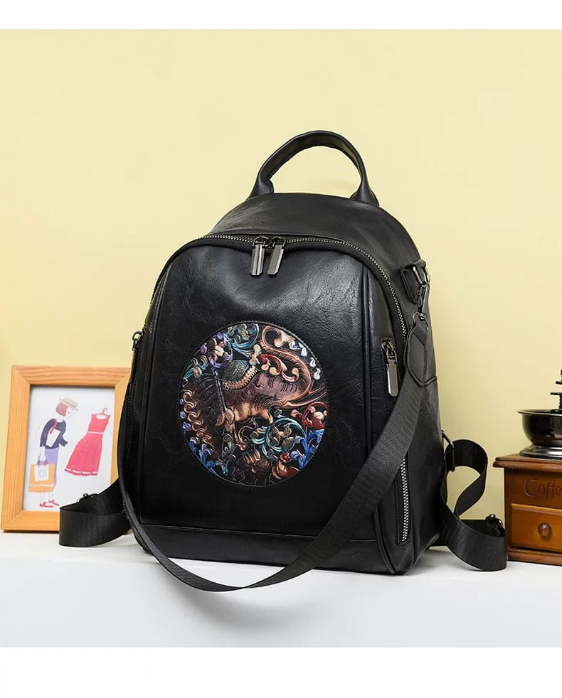 Vintage Leather Backpack- AM01434MB