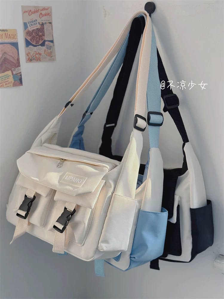 Blue and White Shoulder Bag - AM01405MB