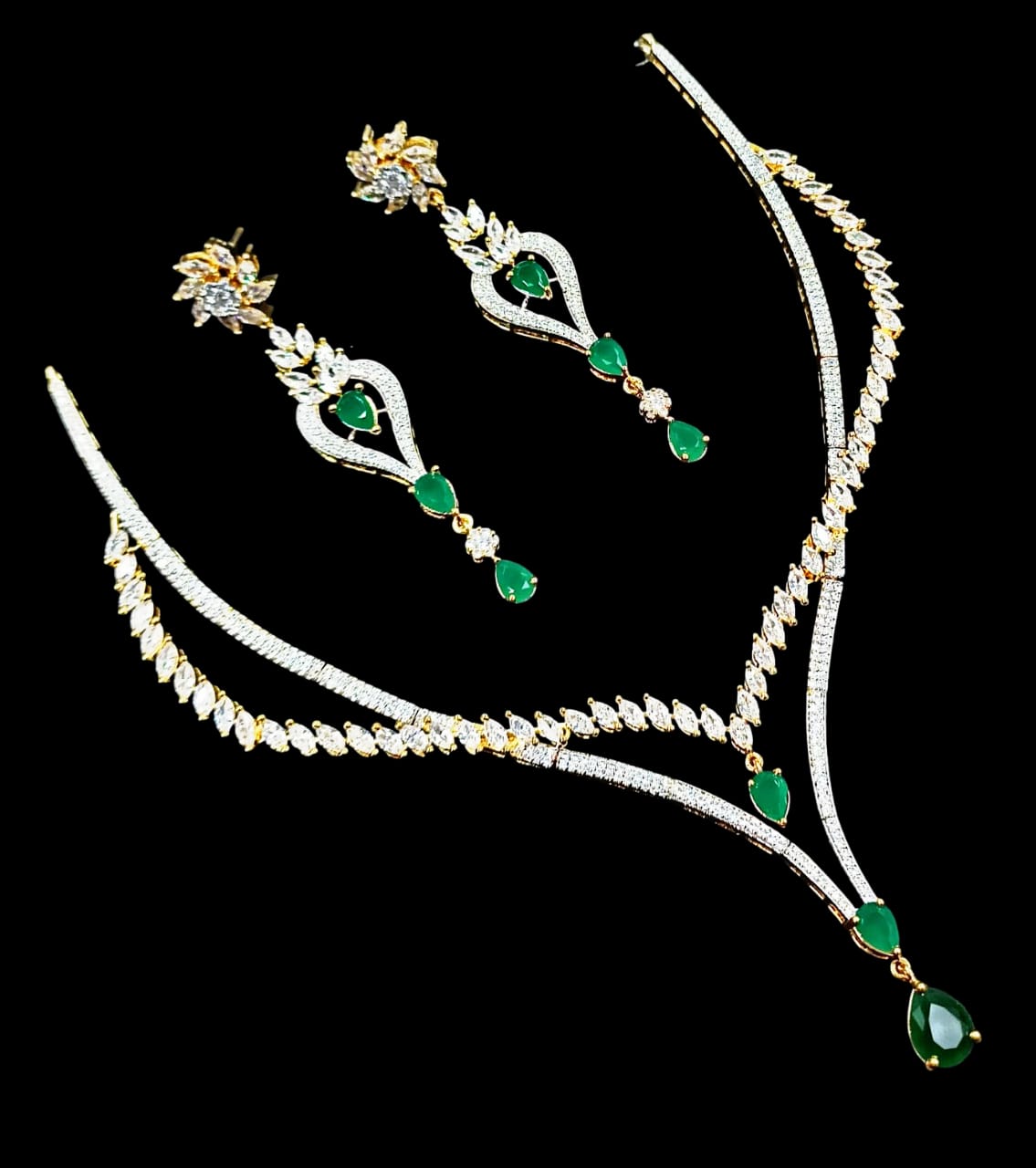 Elegant Crystal Jewelry Set - SA00840PB (1 BHK FLAT GIVE AWAY SCHEME)