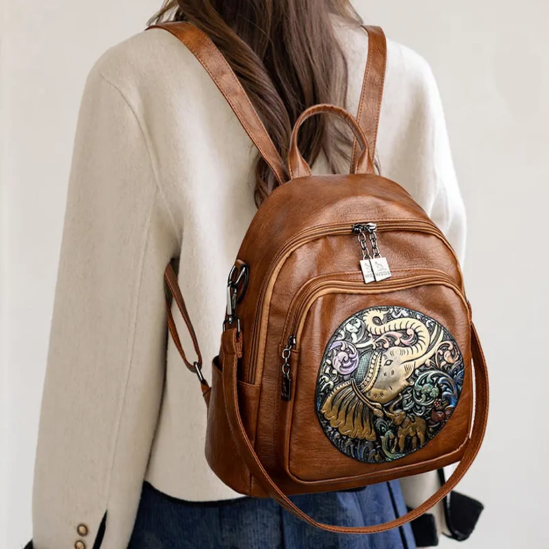 Vintage Artistic Leather Backpack  AM01409MB