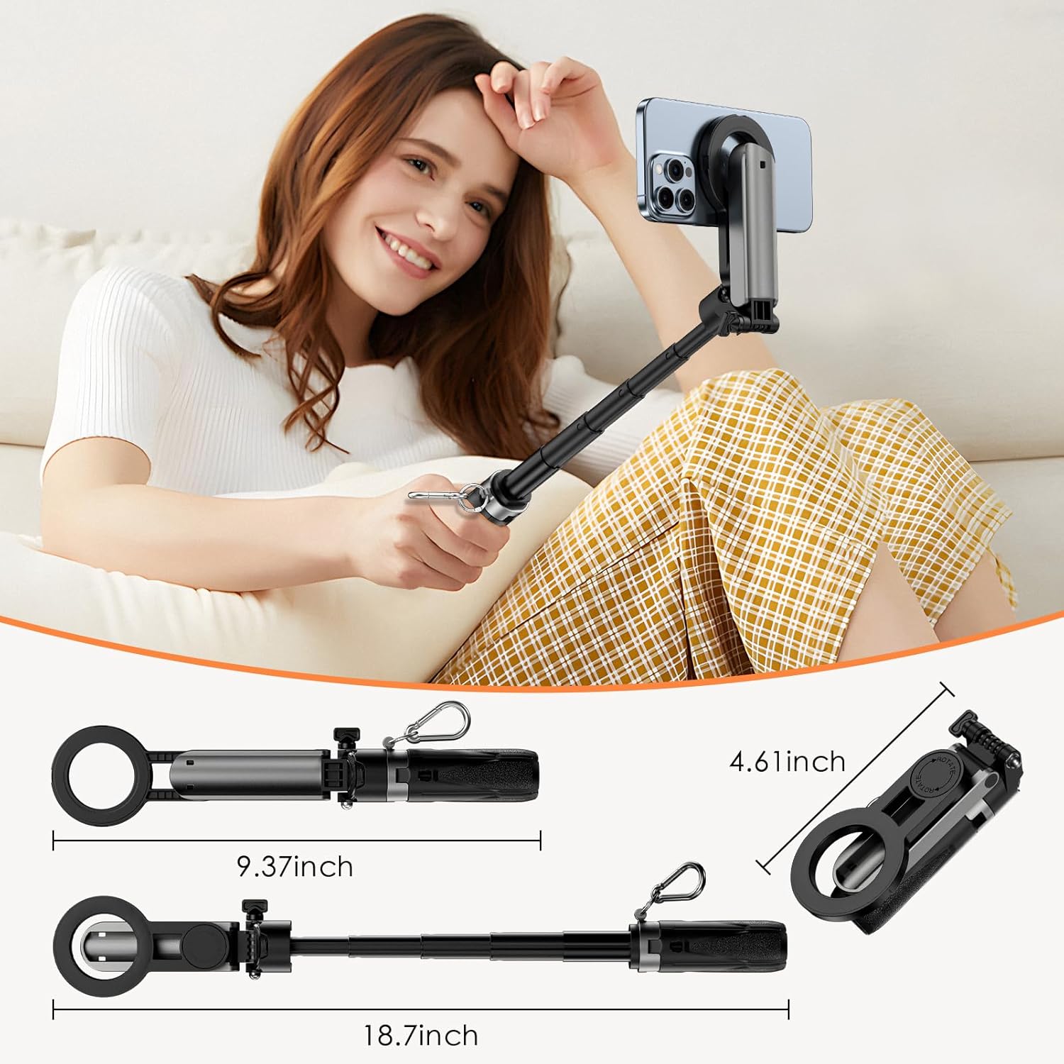 3-in-1 Magnetic Selfie Stick Tripod SS00038TG