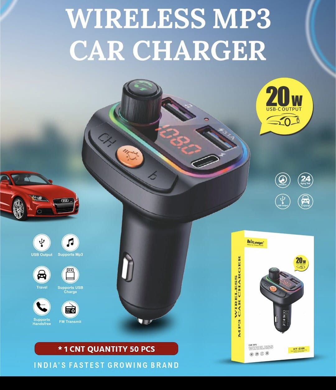 Hitage HT-C109 Wireless Car Charger (SS01222VM)