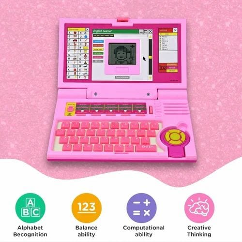 Kids Pink Educational Laptop Toy - SS00684RK
