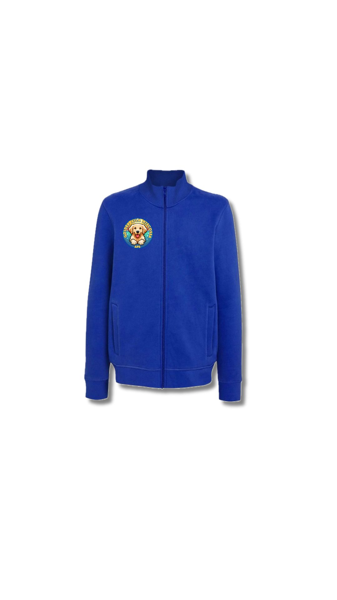 Felpa senza cappuccio con zip e tasche laterali