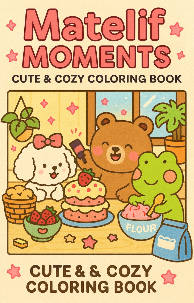 Matelif Moments Cute & Cozy Coloring Book