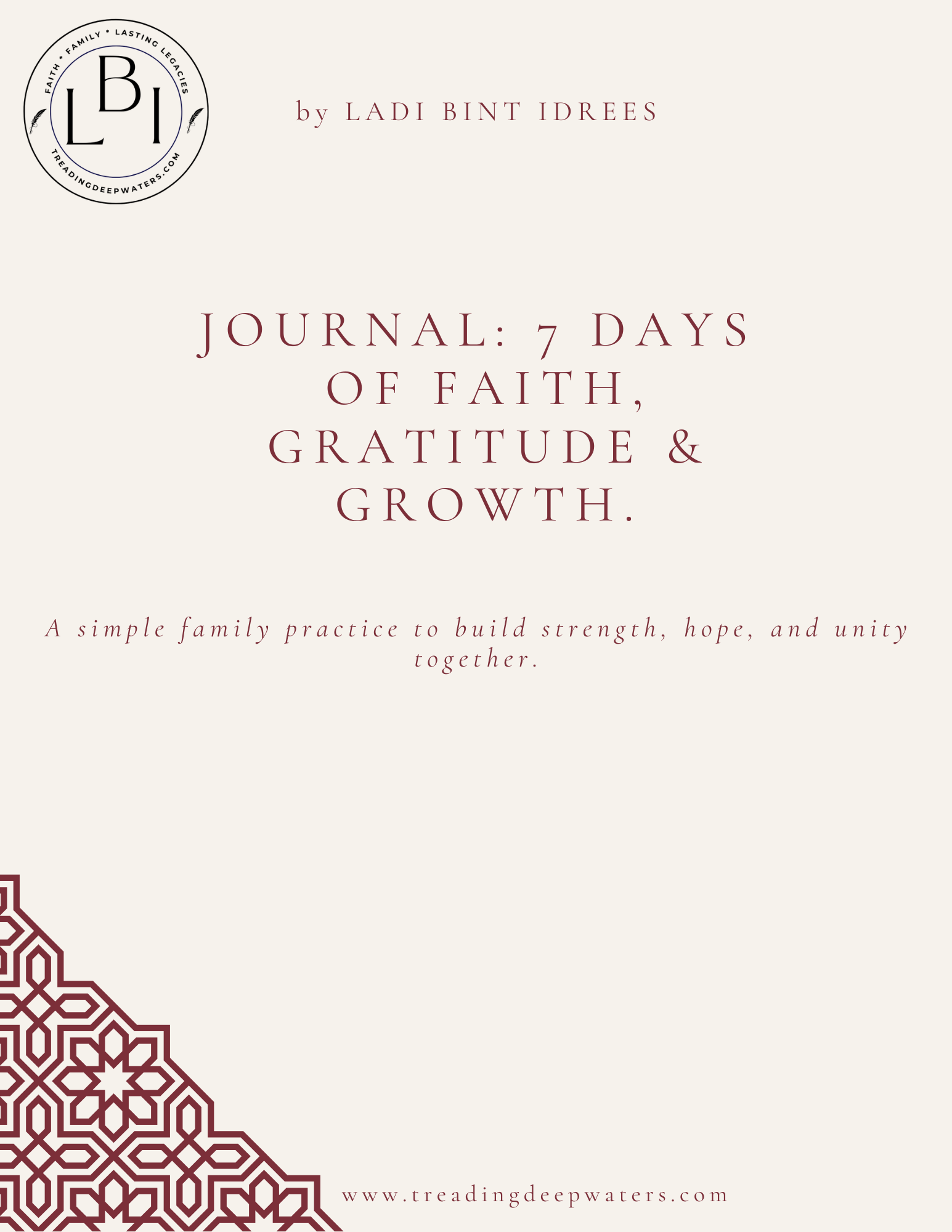 Journal: 7 Days of Faith, Gratitude & Growth