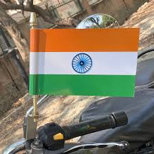 Flag Rod with Flag for Car & Bike (Multicolor)