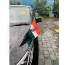 Flag Rod with Flag for Car & Bike (Multicolor)