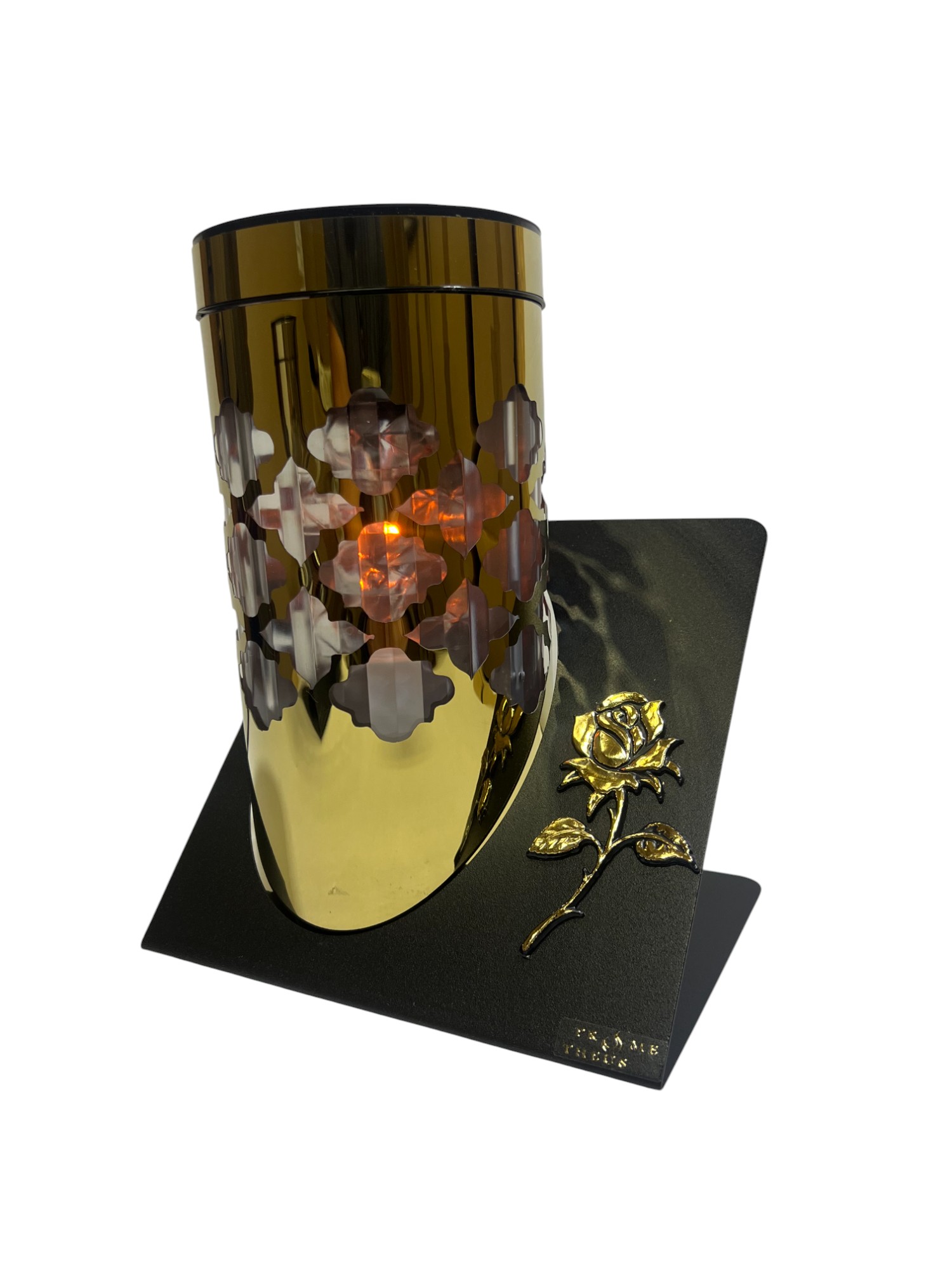 Žvakė auksinė su saulės elementais (didelė)