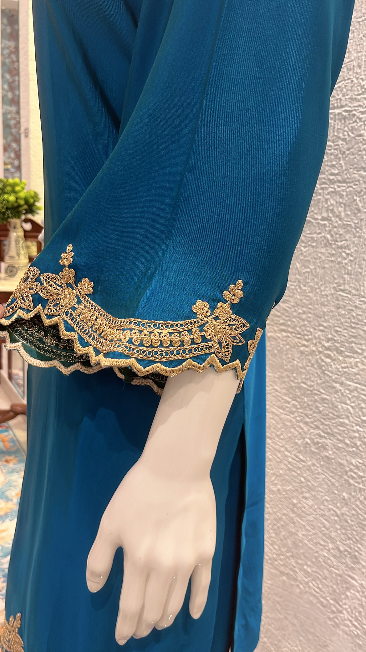 Peacock Blue Silk Co-ord set