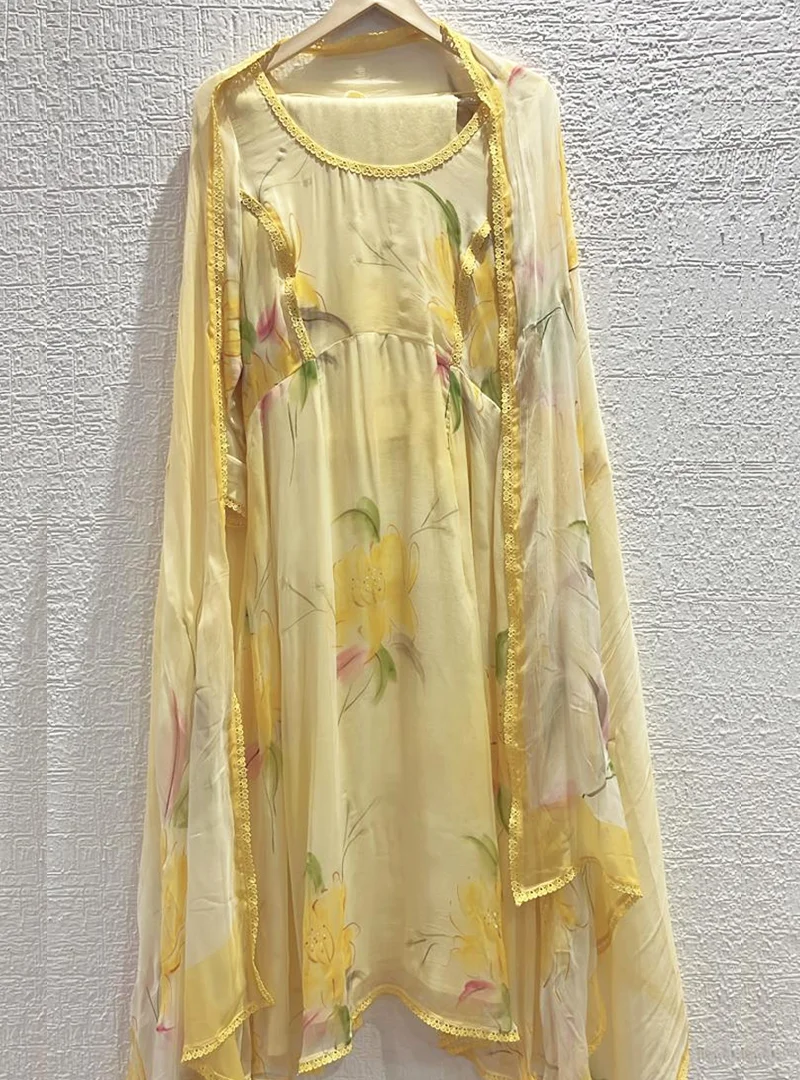 Ombre Yellow Handpainted Suit