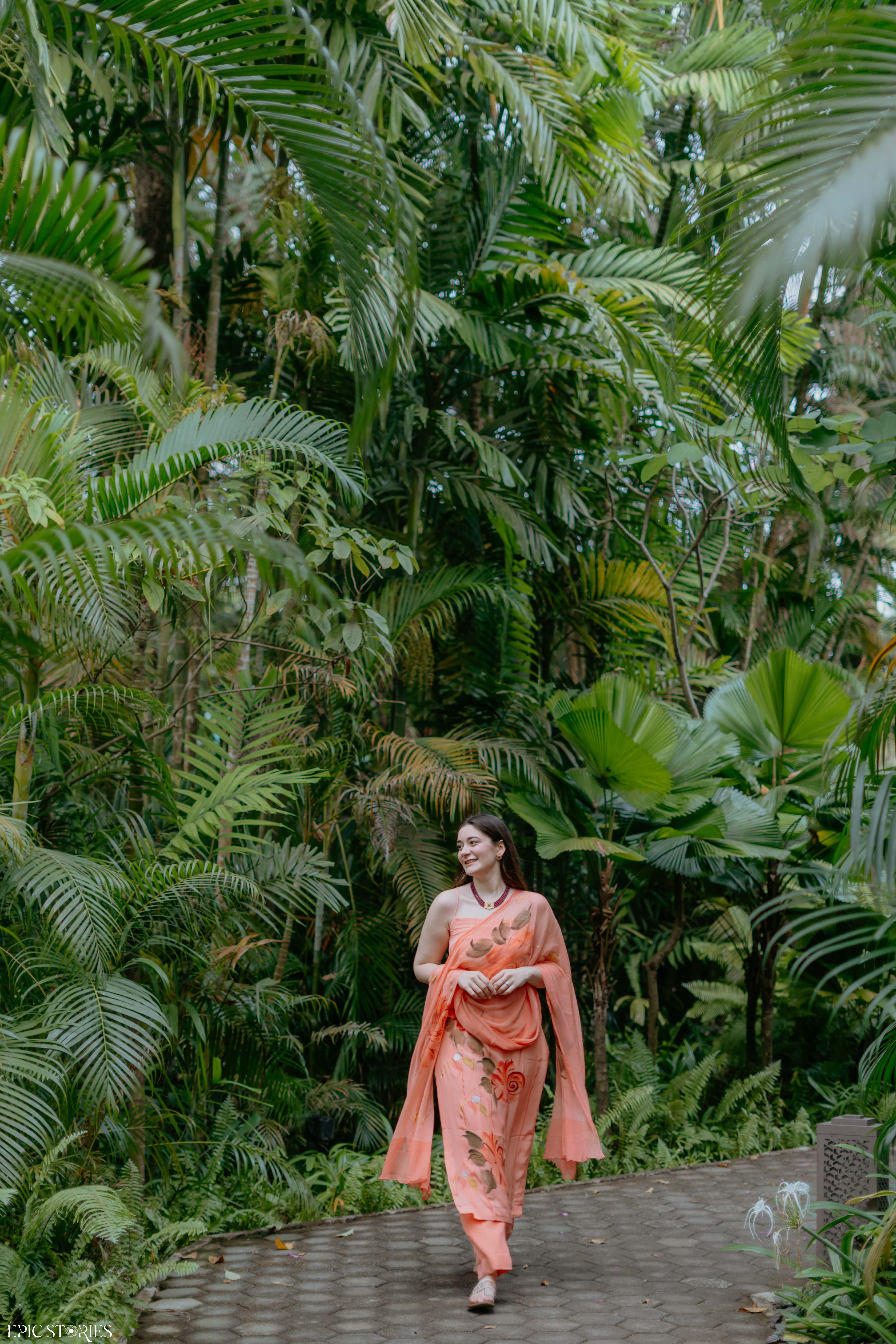 Carrot Red Handpainted Suit