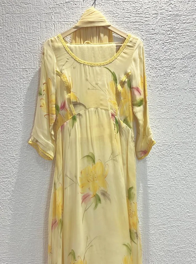 Ombre Yellow Handpainted Suit