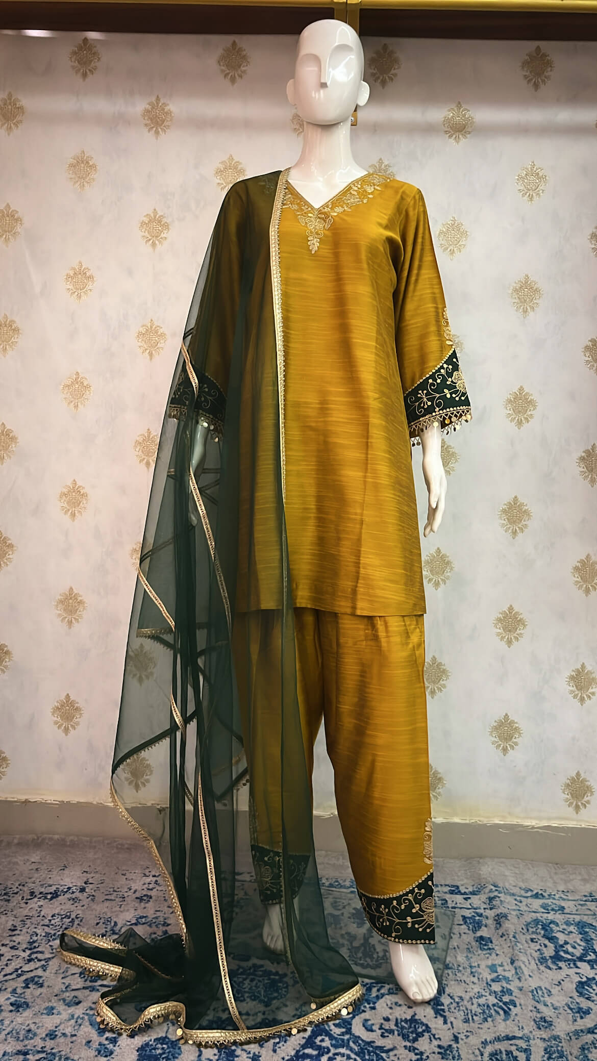 Raw Silk Mustard Co-ord Set
