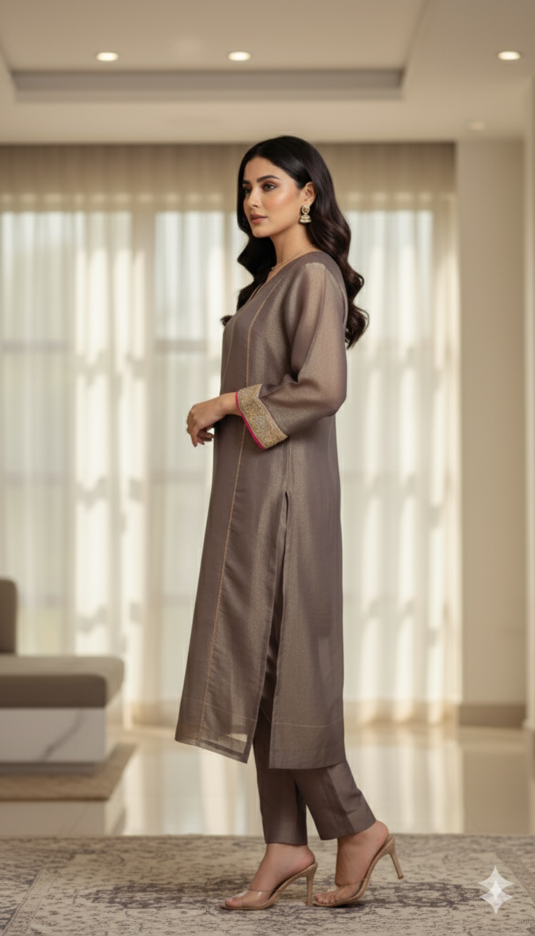 Dusky Purple Tissue Co-ord Set