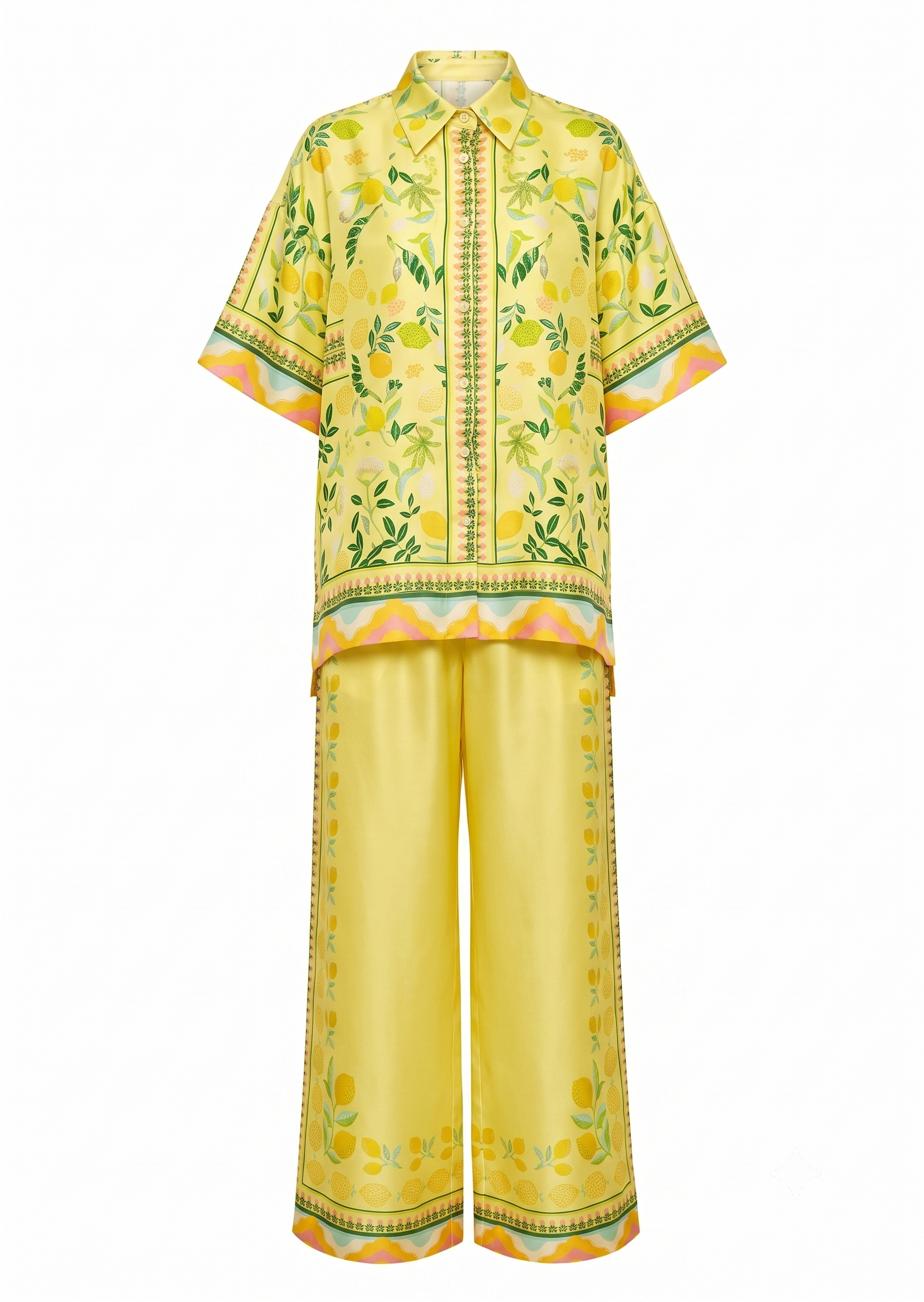 Amalfi Citrus Printed Cotton Blend Summer Co-Ord Set