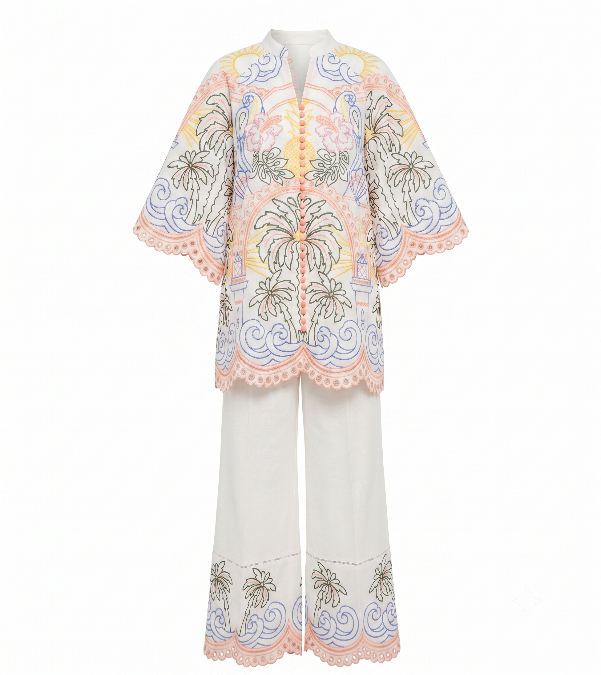 Palm Coast Printed Cotton Blend Summer Co-Ord Set