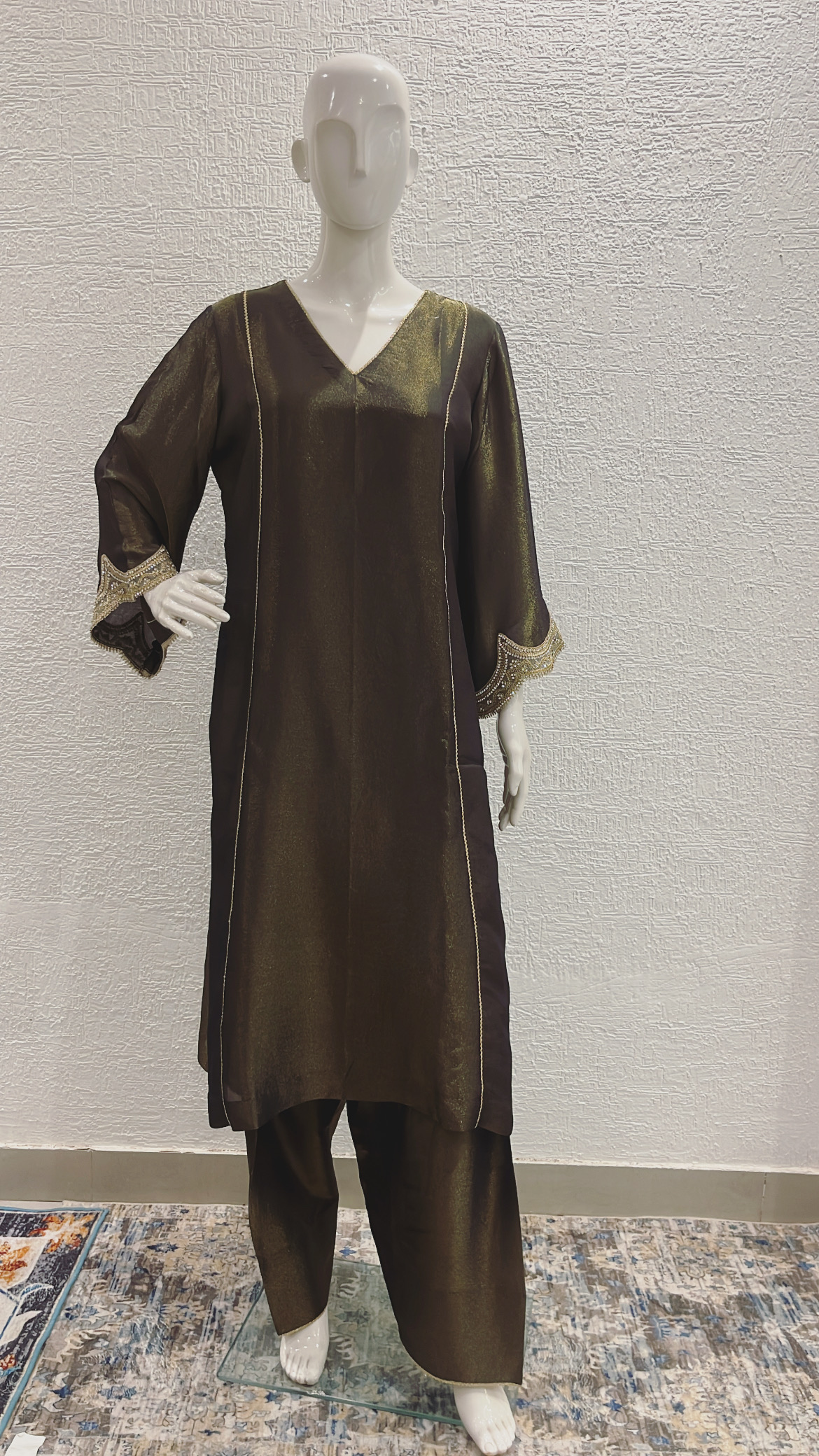 Olive Green Tissue Co-ord Set