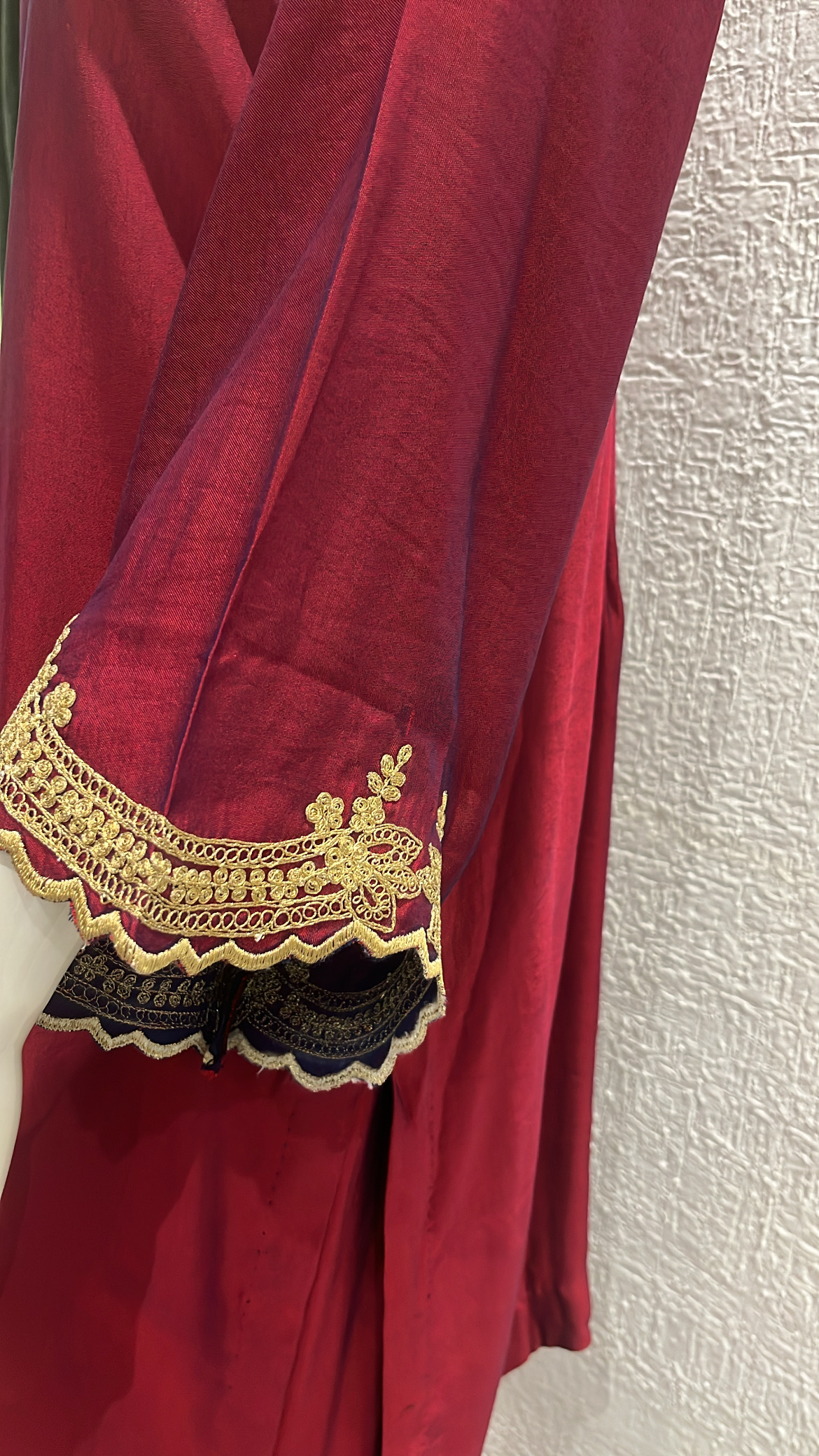 Burgundy Maroon Silk Co-ord Set