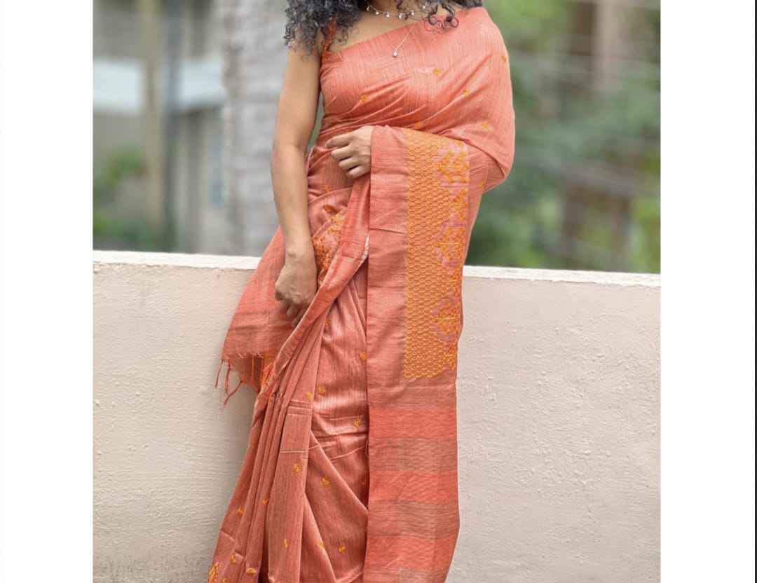 Elegant Orange Saree