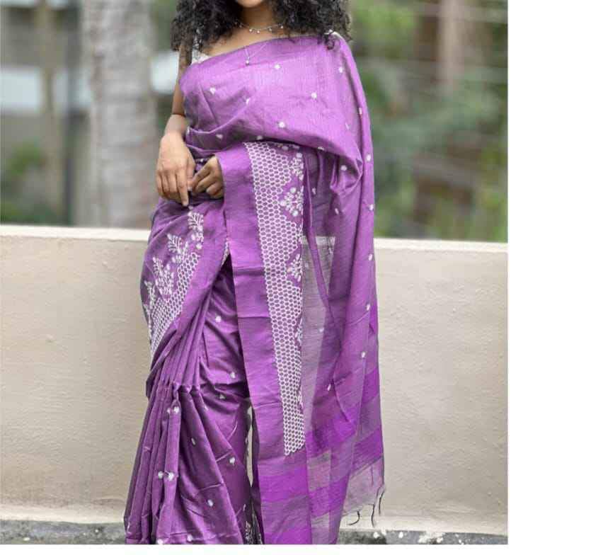 Purple Silk Saree