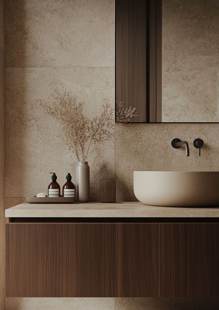 Encimera de porcelanico baño 