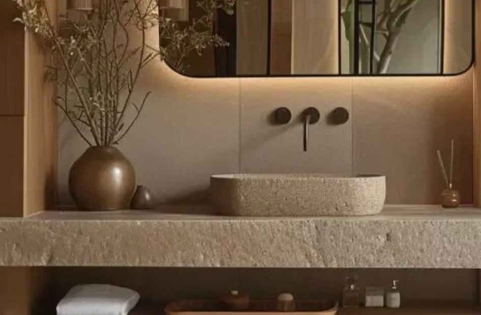 Encimera para el baño ingletada 