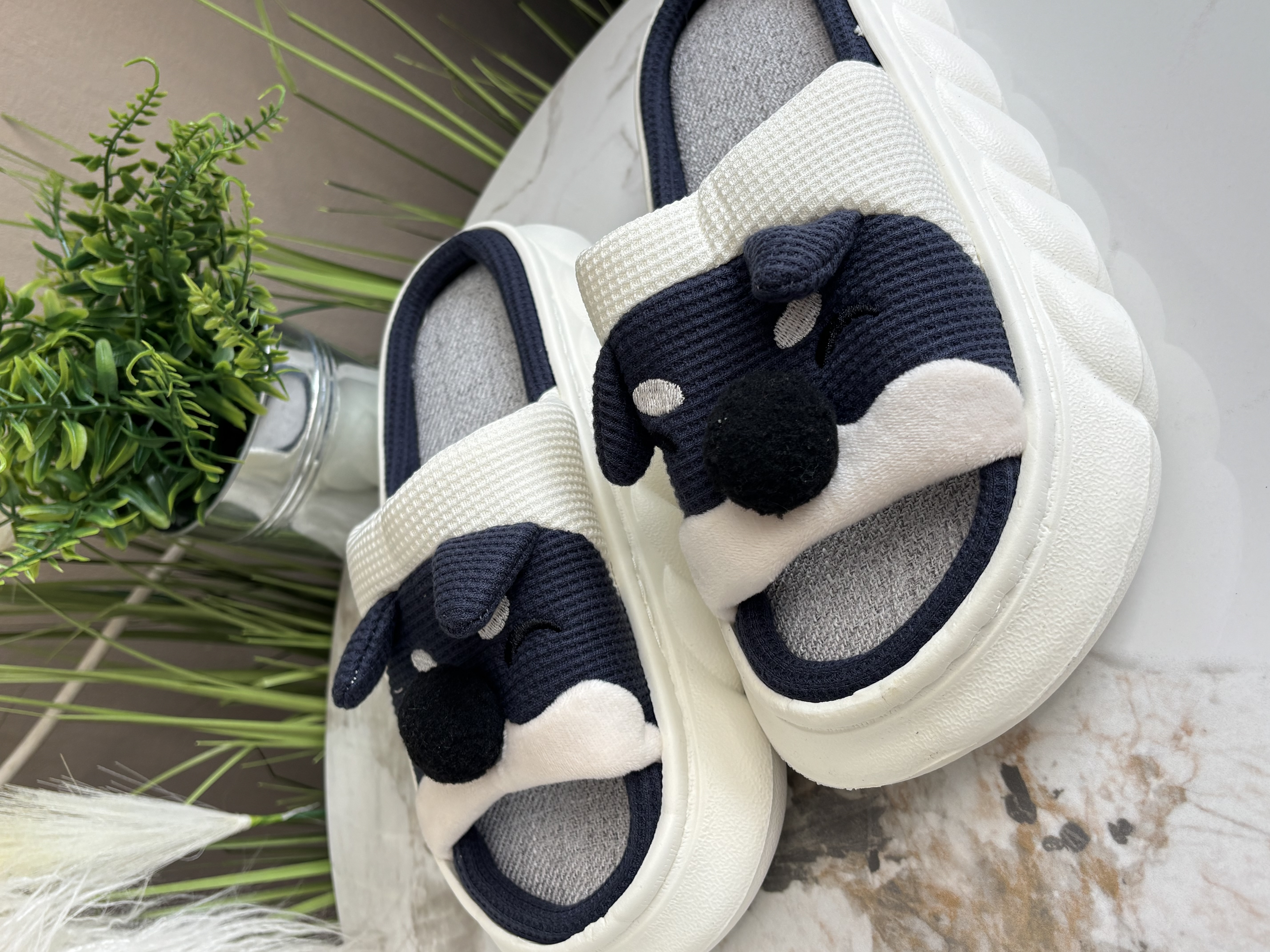 Šlepetės su meškučio veidu