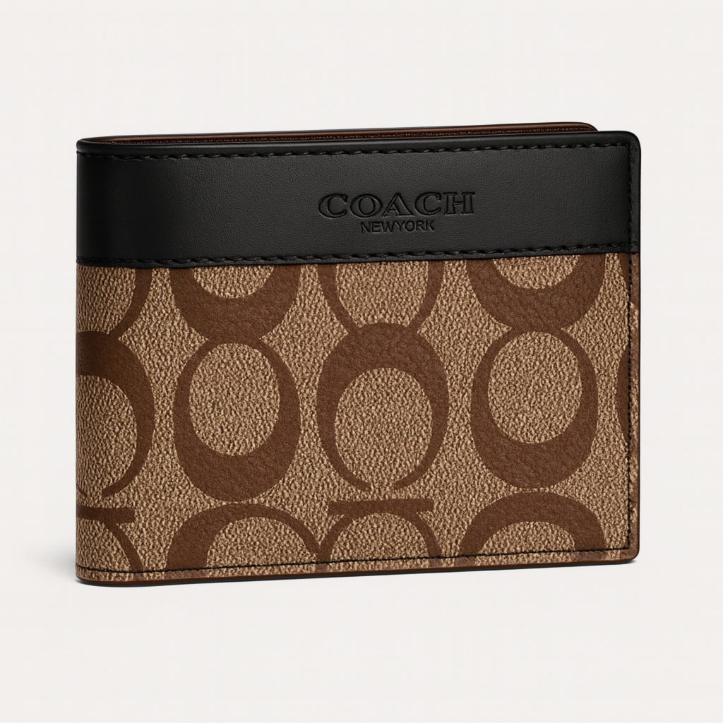 Coach Signature Canvas Bi-Fold Wallet