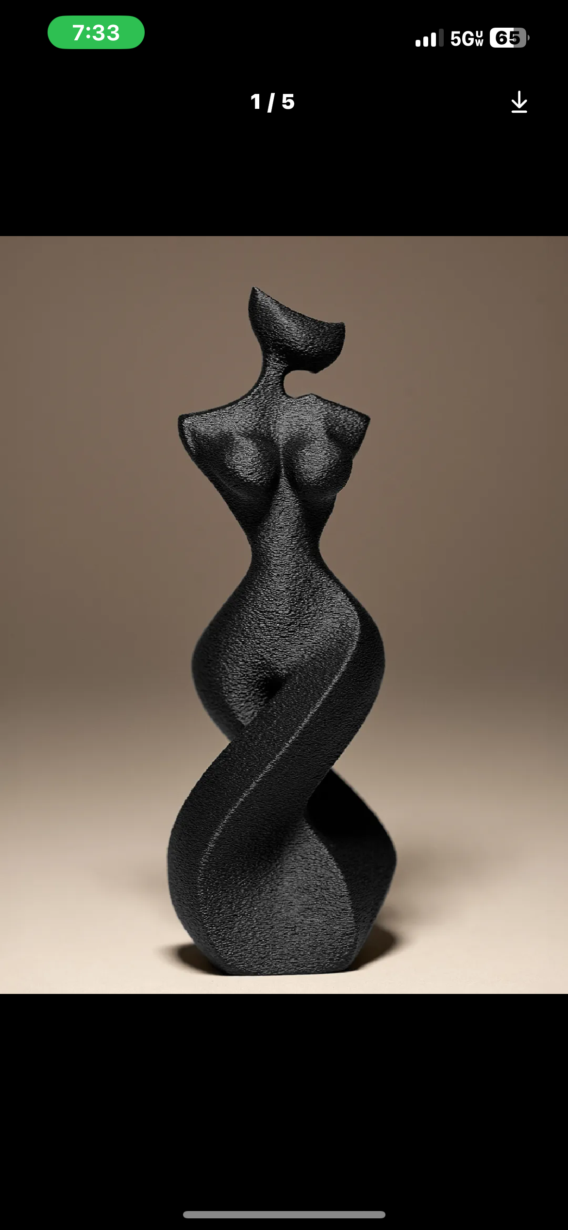 Modern Golden Abstract Sculpture