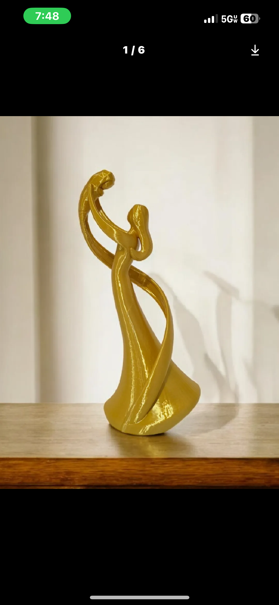 Golden Dancing Couple Figurine