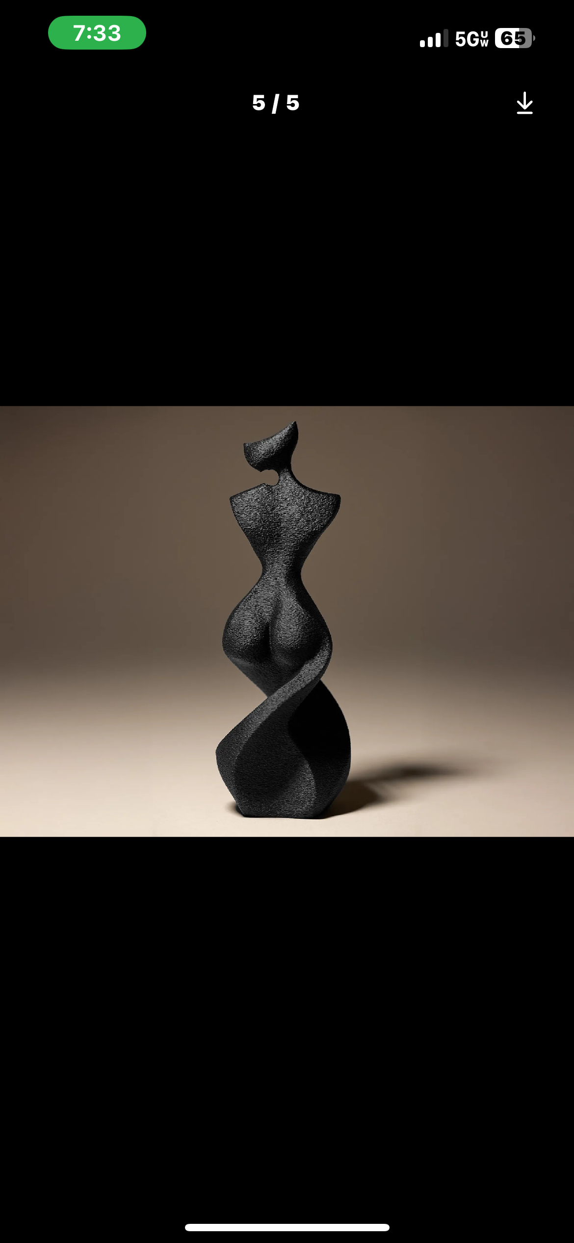 Modern Golden Abstract Sculpture