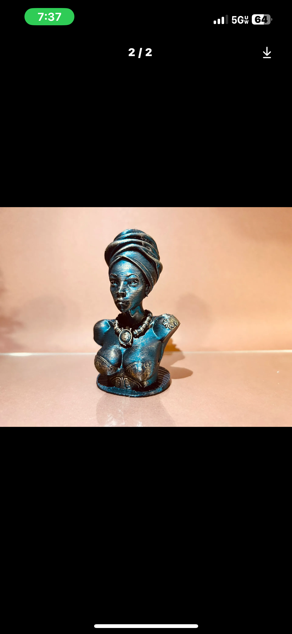 African Woman Bust Sculpture