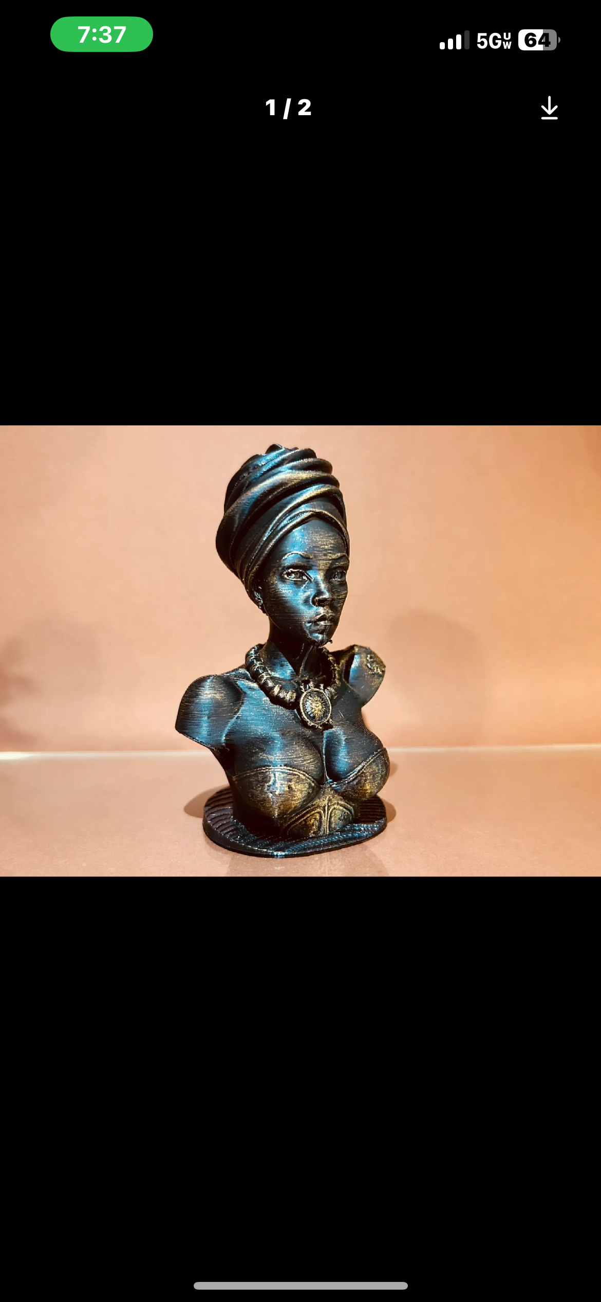 African Woman Bust Sculpture