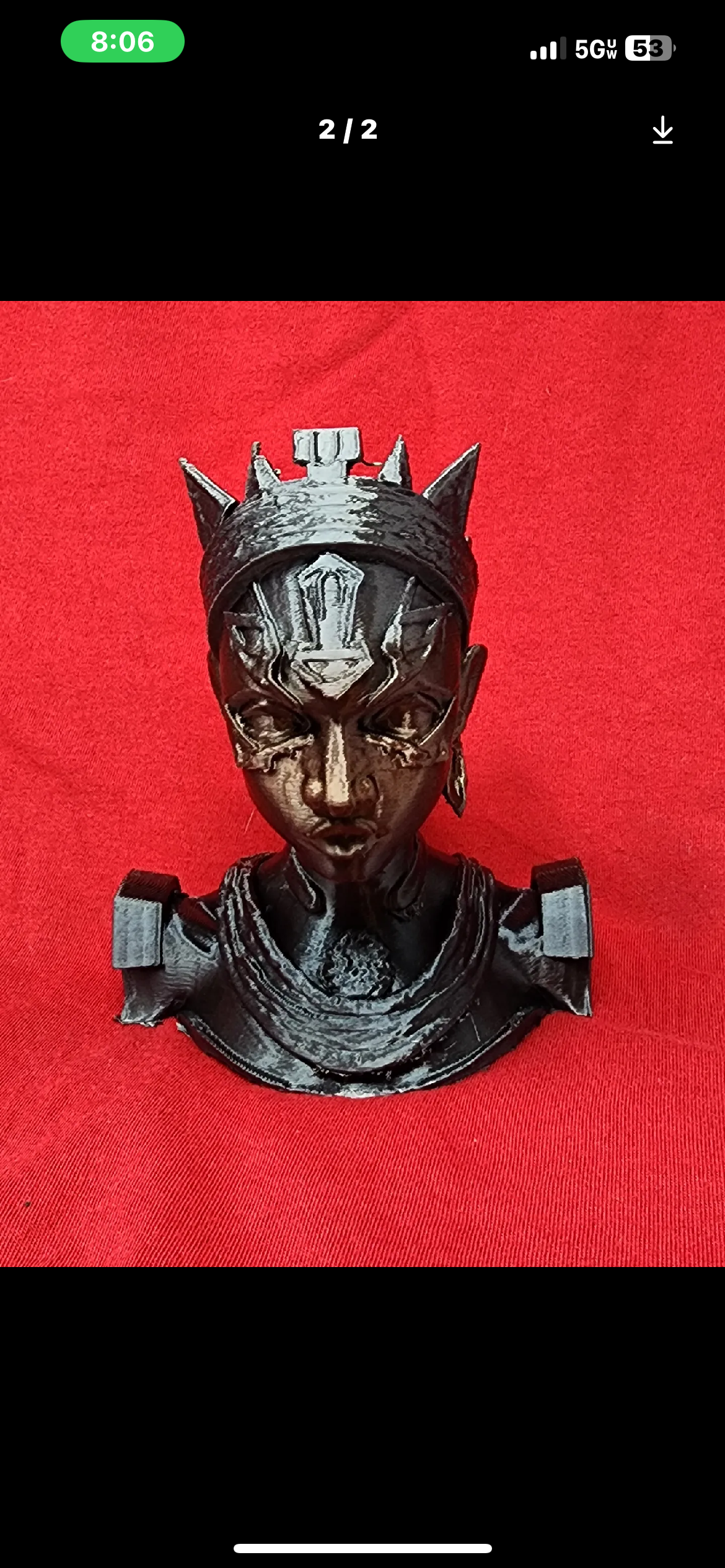 Black Queen Chess Piece Bust