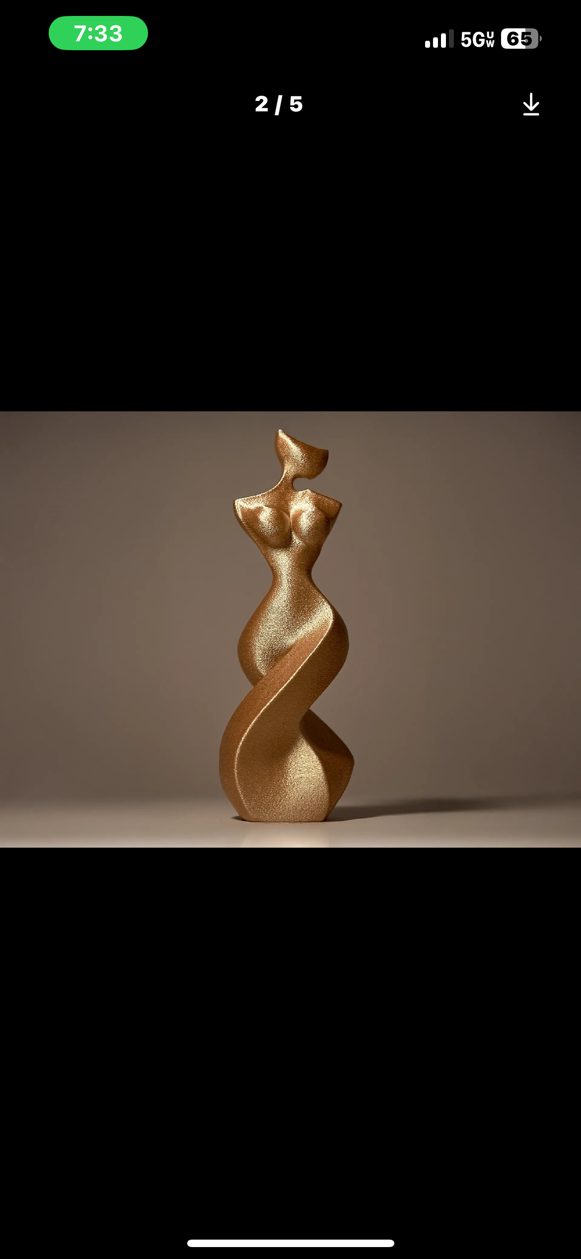 Modern Golden Abstract Sculpture