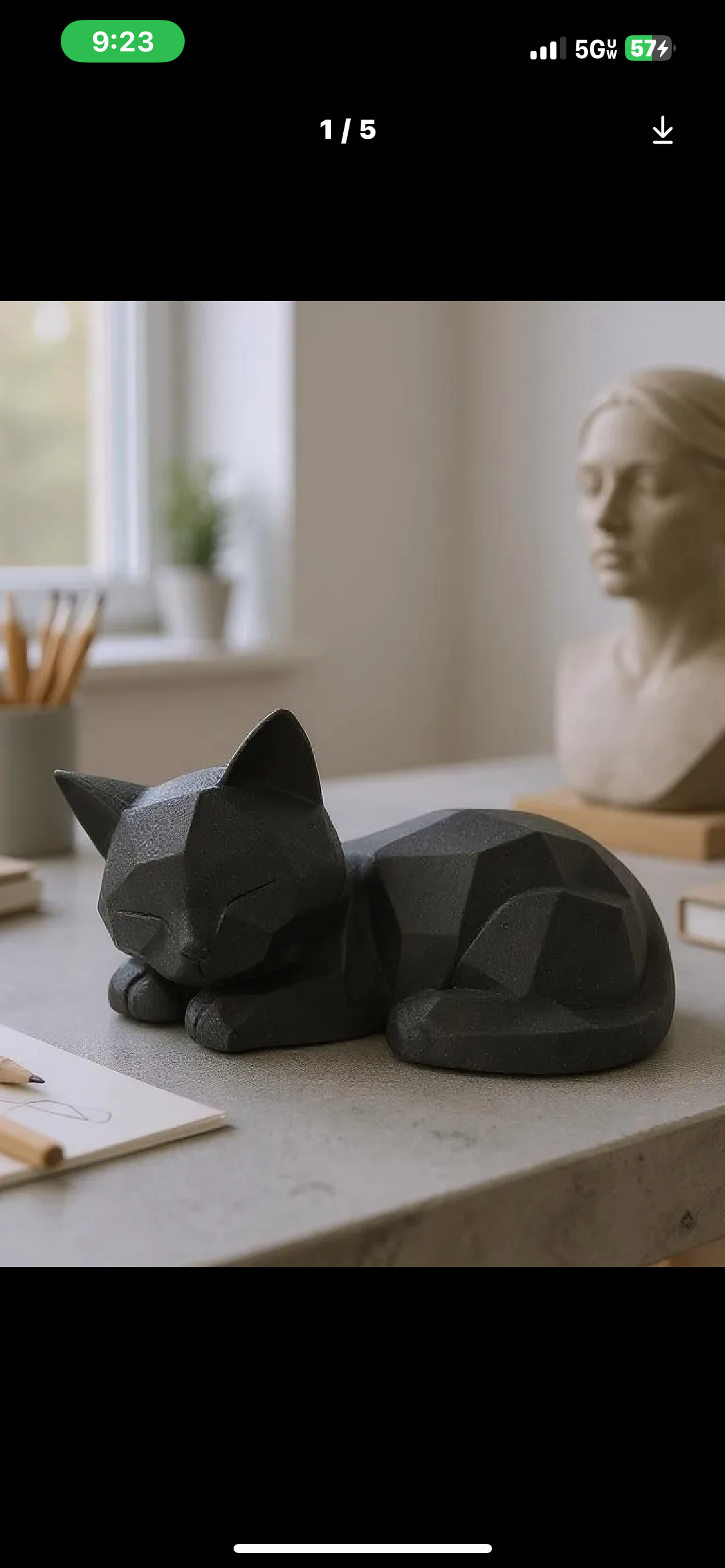 Geometric Cat Sculpture