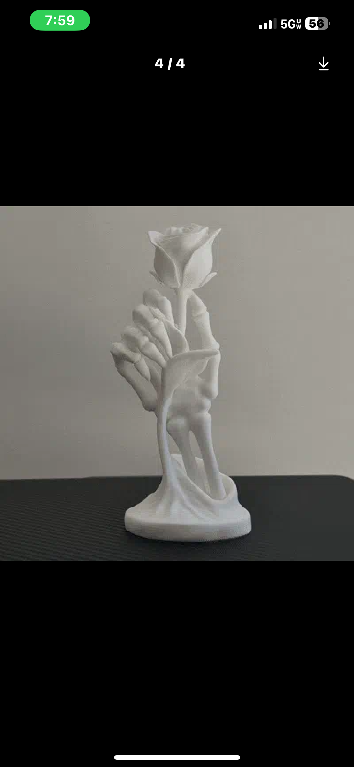 Elegant Skeleton Hand Rose Sculpture
