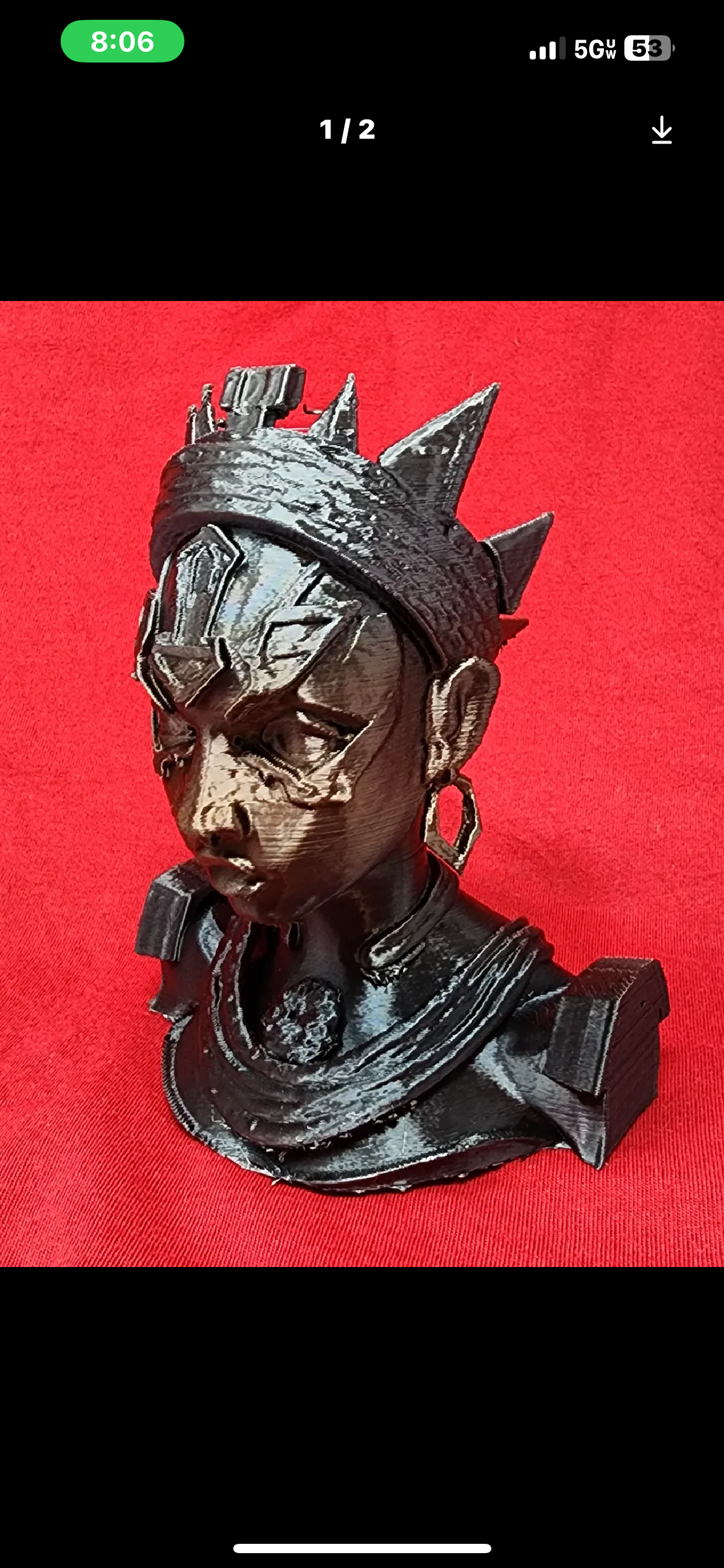  Black Queen Chess Piece Bust