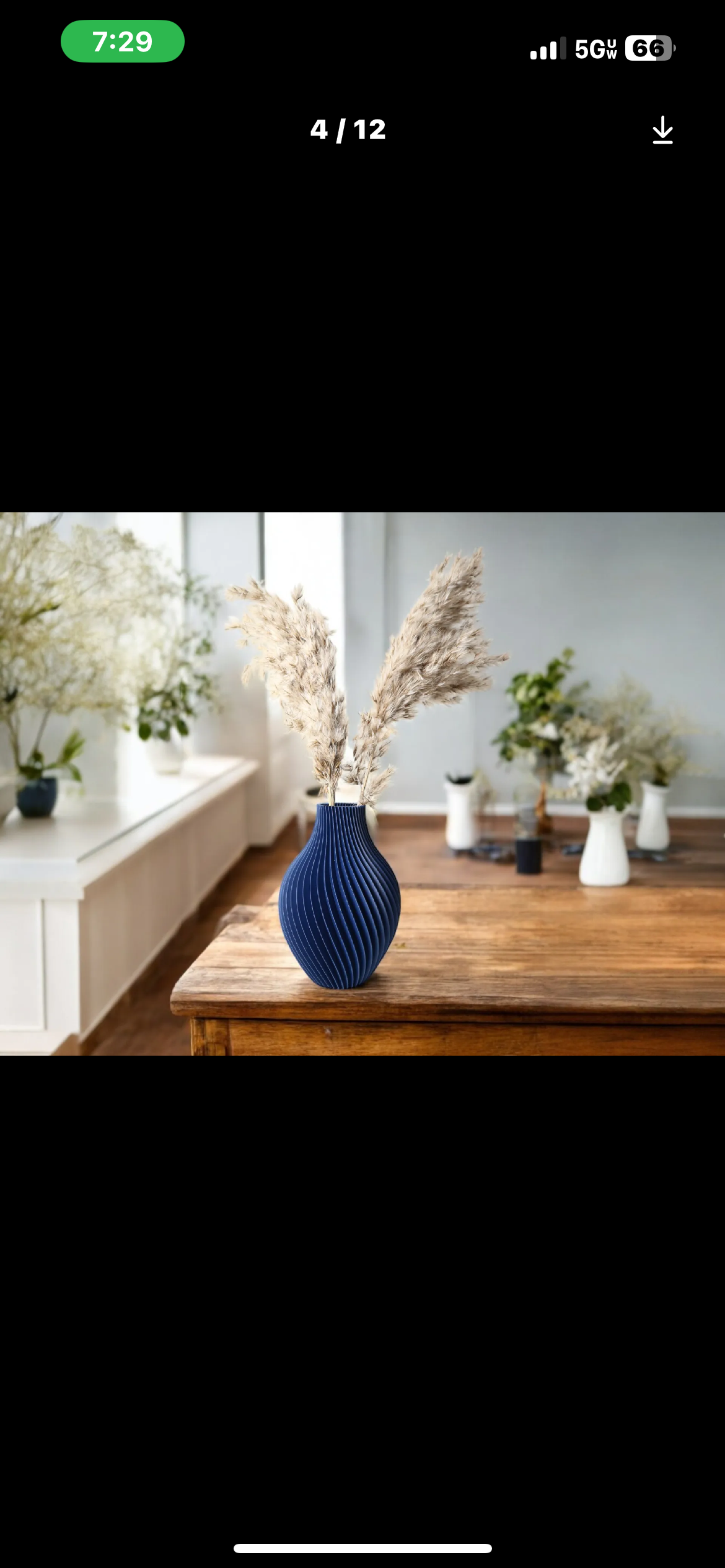 Blue Textured Ceramic Vase