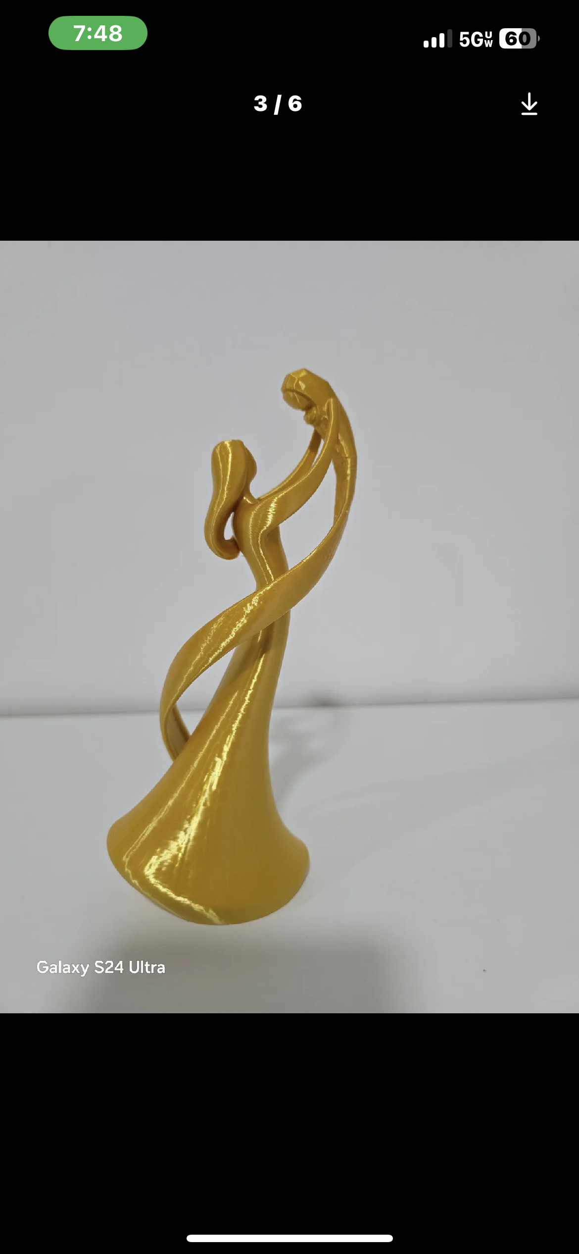 Golden Dancing Couple Figurine